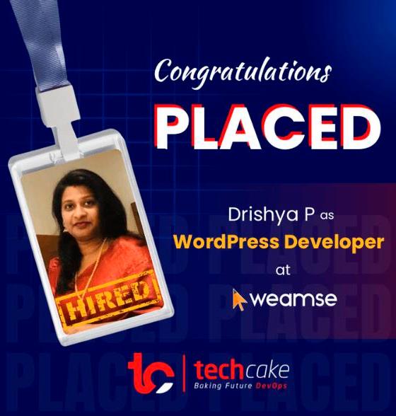 Dhrishya P, WordPress Developer at WEAMSE