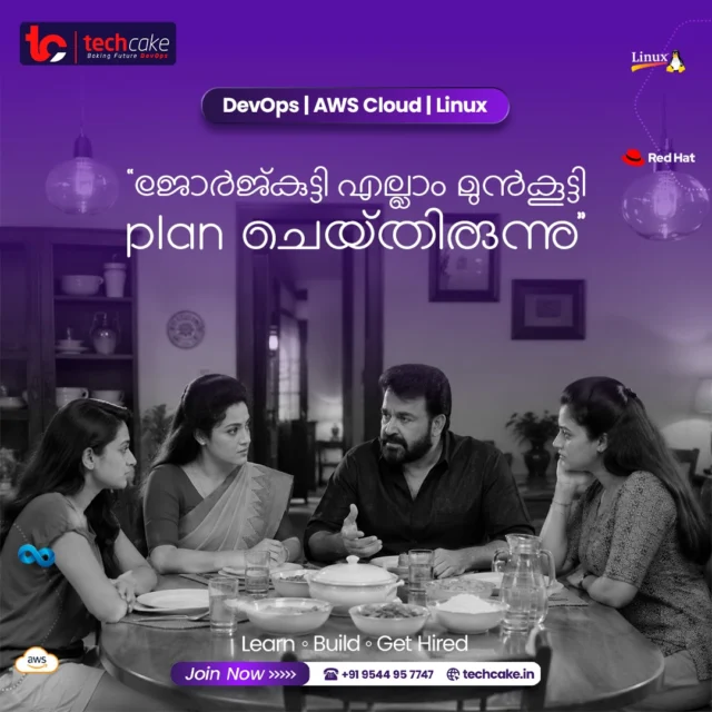 Georgekutty തീരുമാനിച്ചു , നിങ്ങളോ? 

Build you future with techcake 🫱🏻‍🫲🏽🚀

Become a DevOps master : Hands on Linux, AWS cloud training & Internship 

📖 Learn 

🔗 Build 

💼 Get Hired

techcake institute provide practical and career-focused training for students who want to build a future in IT.

#devopstraining #devopsengineer #awscloud #techcake